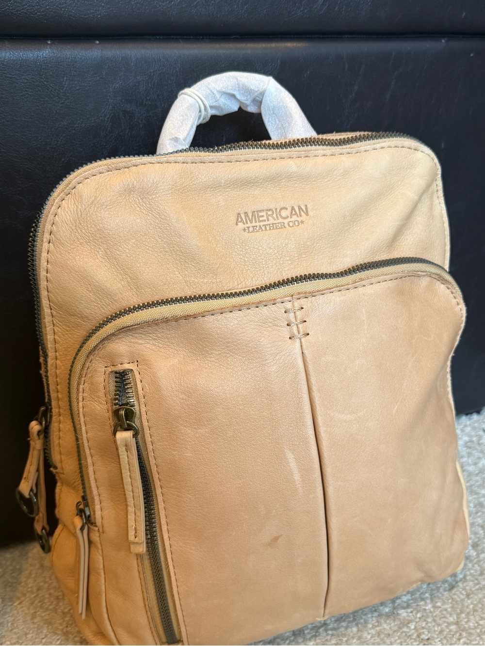 American Leather Co. -CLEVELAND BACKPACK - Suede, light camel